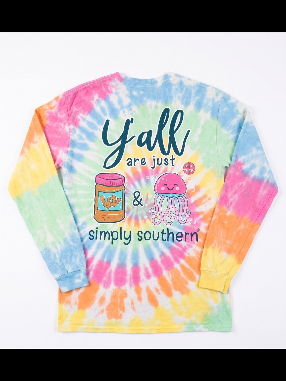 Simply Southern Pastel Tie-Dye Long Sleeve Tee - Rainbow Colors